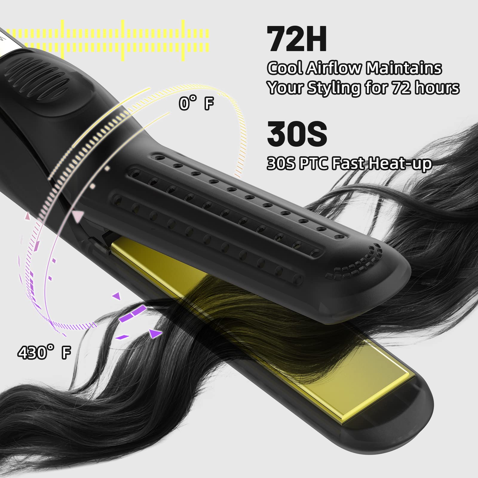 360 ° Airflow Styler Curling Iron Выпрямитель для волос и бигуди для всех стилей с охлаждающими вентиляционными отверстиями